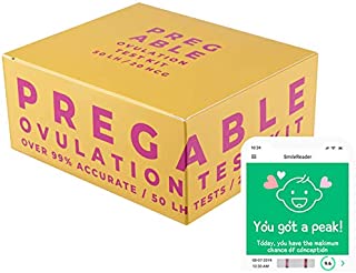 Pregable Combo Kit of 50 Ovulation Tests and 20 Pregnancy Tests, Free Tracker app, OPKs, HPTs (50LH + 20HCG)