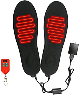 J JINPEI Heated Insoles for Men Rechargeable Heated Boots Foot Warmers Heated Foot Insoles Hunting Boot Warmers for Fishing Hiking Camping Ski (Black, Men's 8.5-12 Women's 9-11)