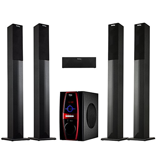 Frisby FS-6600BT 5.1 Channel Stereo Home Theater System w/Tower Satellite Speakers & Bluetooth/USB/SD/AUX/Remote Control