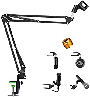 Aokeo AK-35 Microphone Stand Desk Adjustable Compact Microphone Suspension Boom Scissor Arm Stand For Blue Yeti,Blue Snowball iCE, Professional Streaming, Voice-Over, Recording, Games