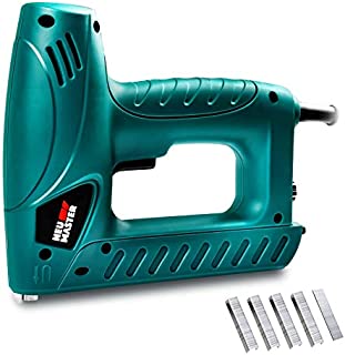 Electric Brad Nailer, NEU MASTER Staple Gun N6013 with Contact Safety and Power Adjustable Knob for Upholstery and Home Improvement, Includes 336pcs Staples and 200pcs Nails