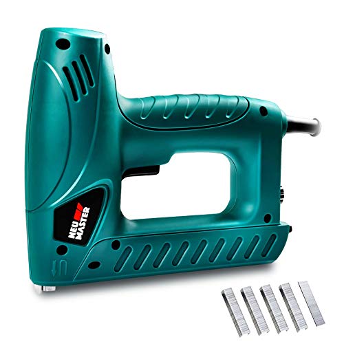 Electric Brad Nailer, NEU MASTER Staple Gun N6013 with Contact Safety and Power Adjustable Knob for Upholstery and Home Improvement, Includes 336pcs Staples and 200pcs Nails