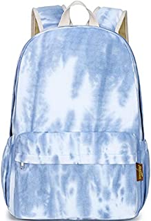 Canvas School Bag Backpack Girls, Mygreen Ranibow Style Unisex Fashionable Canvas Zip Backpack School College Laptop Bag for Teens Girls Students Casual Lightweight Travel Daypack Outdoor