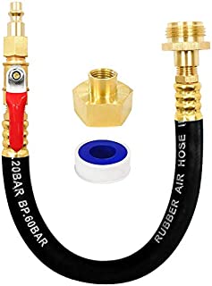 RV Winterizing Kit Sprinkler Blowout Adapter with Shut Off Valve, 17 Inch Air Compressor Kit Male & Female Quick Connect Blow Out Fitting Plug, Winterize RV Motorhome Boat Camper Travel Trailer