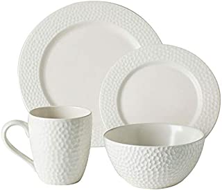 Dinnerware Set,4 Piece Round Dishes Dinnerware Sets, Porcelain Dinnerware Sets for Everyday Use