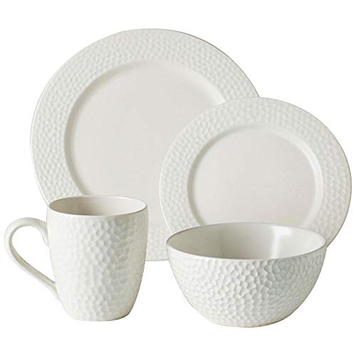 Dinnerware Set,4 Piece Round Dishes Dinnerware Sets, Porcelain Dinnerware Sets for Everyday Use