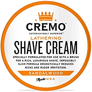 Cremo Lathering Shave Cream, Formulated for Use With a Brush to Fight Nicks, Cuts and Razor Burn, 4.5 Ounce