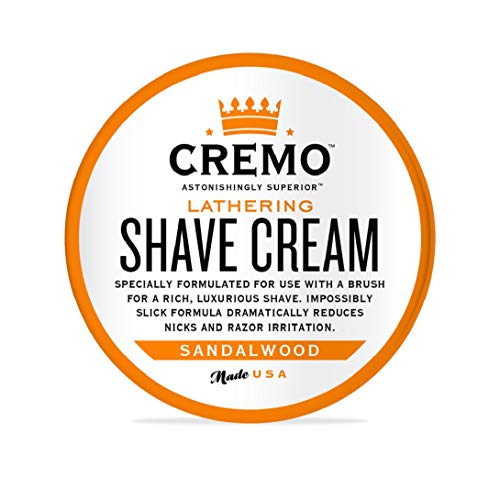 Cremo Lathering Shave Cream, Formulated for Use With a Brush to Fight Nicks, Cuts and Razor Burn, 4.5 Ounce