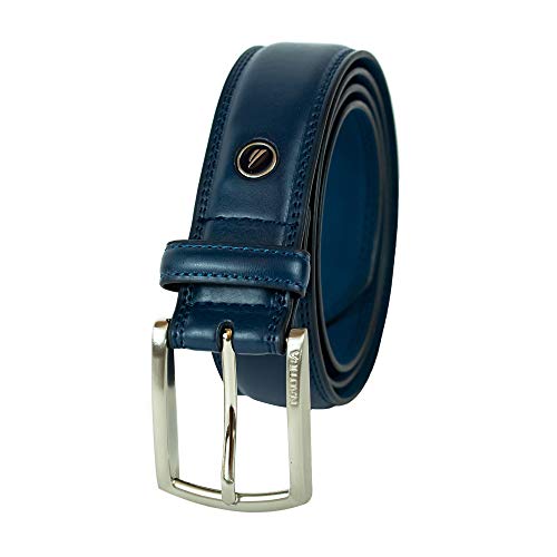 Nautica Men's Belt with Dress Buckle and Stitch Comfort,Navy,34