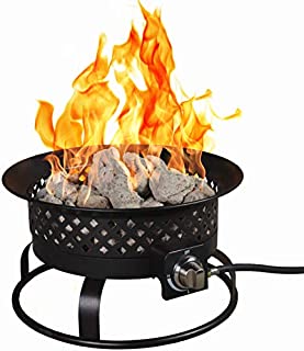 Bond Manufacturing 67836 54,000 BTU Aurora Camping, Backyard, Tailgating, Hunting and Patio. Locking Lid & Carry Handle Portable Steel Propane Gas Fire Pit Outdoor Firebowl, 18.5