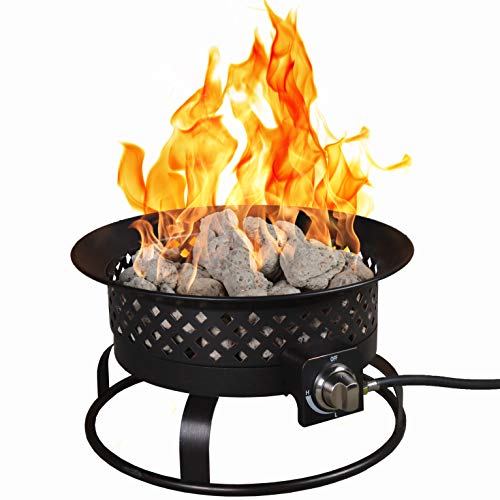 Bond Manufacturing 67836 54,000 BTU Aurora Camping, Backyard, Tailgating, Hunting and Patio. Locking Lid & Carry Handle Portable Steel Propane Gas Fire Pit Outdoor Firebowl, 18.5