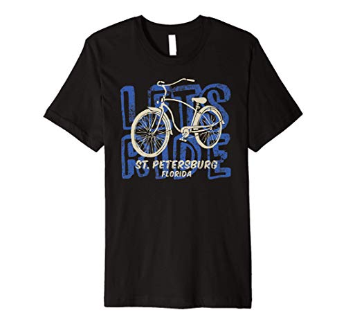 Lets Ride St Petersburg Florida - Beach Cruiser Cycling Premium T-Shirt