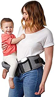 Tushbaby The Only Safety Certified Hip Seat Baby Carrier - As Seen On Shark Tank, Ergonomic Waist Carrier for Newborns, Toddlers & Children, Grey