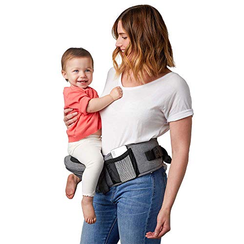 Tushbaby The Only Safety Certified Hip Seat Baby Carrier - As Seen On Shark Tank, Ergonomic Waist Carrier for Newborns, Toddlers & Children, Grey