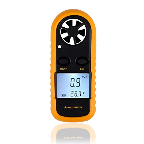 Freehawk Anemometer Handheld Digital LCD Wind Speed Meter Gauge Air Flow Velocity Thermometer with Backlight for Windsurfing, Sailing, Fishing, Kite Flying, Mountaineering