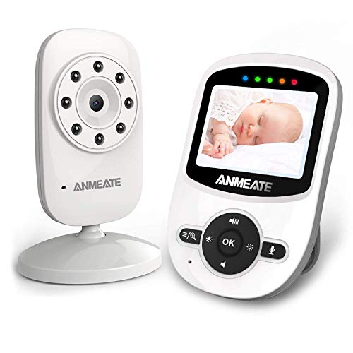 Video Baby Monitor with Digital Camera, ANMEATE Digital 2.4Ghz Wireless Video Monitor with Temperature Monitor, 960ft Transmission Range, 2-Way Talk, Night Vision, High Capacity Battery