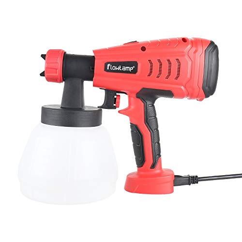 flowlamp Paint Sprayer, 700W HVLP Electric Spray Gun, Home Paint Sprayer with 1300ml Container, 3 Adjustable Nozzle Sizes, Easy Spraying and Cleaning, for Fence, Cabinet, DIY Painting