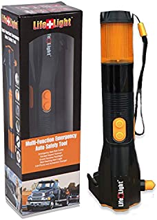 LifeLight LED Emergency Flashlight Car Window Breaker and Seatbelt Cutter - Hand Crank Charger Water Resistant Multi-Purpose Hand Crank Flashlight, Emergency Car Escape Toolkit, Flashlights