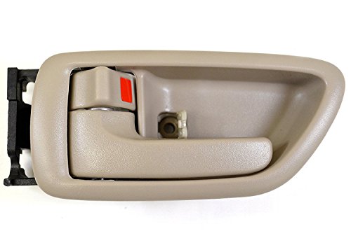 Eynpire 8017 Front / Rear Left Driver Side Interior Inside Door Handle Beige/Tan Crew Cabs for 2001-2007 Toyota Sequoia; 2004-2006 Toyota Tundra (Double Cab ONLY)