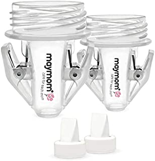 Maymom Breastmilk Storage Bag Adapters for Spectra S1, S2 Pumps ; 2 Duckbill Valves Included; Clear BPA Free Material; Boiling Water OK; Do Not Use Microwave or Steamer Bag to Sanitize