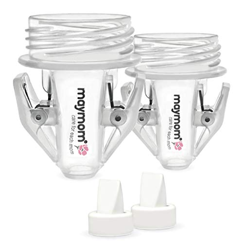 Maymom Breastmilk Storage Bag Adapters for Spectra S1, S2 Pumps ; 2 Duckbill Valves Included; Clear BPA Free Material; Boiling Water OK; Do Not Use Microwave or Steamer Bag to Sanitize