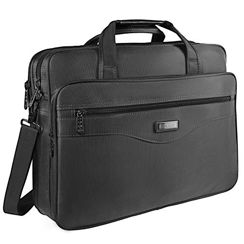 17 inch Laptop Bag, Laptop Briefcase for Men, Business Office Bag for Women, Zokaliy Computer Shoulder Messenger Bag with Organizer Fits 15.6 17 Inch Notebook MacBook HP, Black