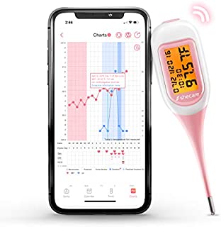 Shecare Smart Basal Thermometer for Ovulation Tracking, Digital Oral Body Temperature Thermometer for Fertility with Backlight, BBT Thermometer with Shecare App(iOS&Android)for Natural Family Planning