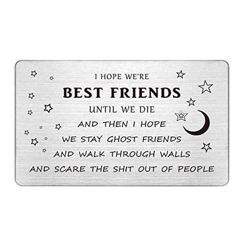 Best Friends Wallet Card Insert, Guy Friend Gifts Funny, I Hope We're Best Friends Until We Die, Best Friend Gifts for Men, Great Birthday Gift Ideas for Friend, Humor Gifts