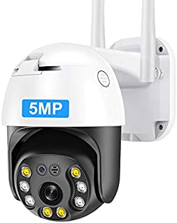 5MP PTZ WiFi Security Camera Outdoor, INQMEGAPRO 1920P HD Wireless Surveillance Camera, Waterproof IP Camera, 2-Way Audio, Enhanced Night Vision, Motion Detection, ONVIF, SD Card Slot,393-5MP