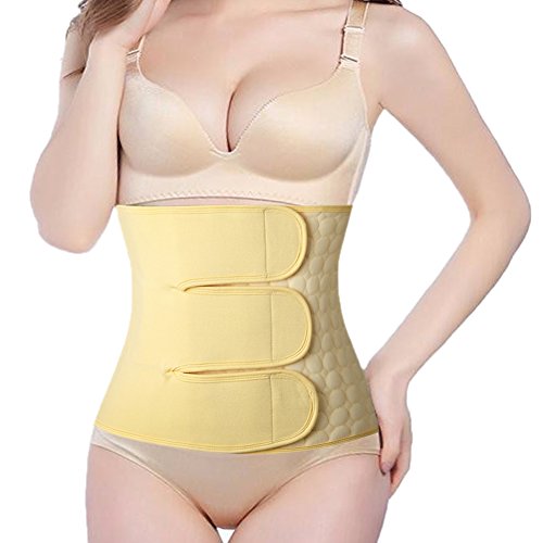 Abdominal Binder Post Partum Girdles for Women C-Section Recovery Belly Band Postpartum Tummy Wrap After Post Pregnancy Hysterectomy Belt Yellow