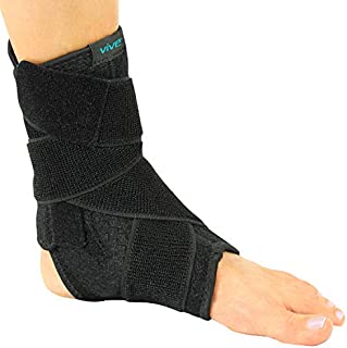 Vive Sprained Ankle Brace for Women, Men - Right or Left Compression Foot Immobilizer Support - Basketball, Volleyball Neoprene Stabilizer Wrap Protector - Tendonitis, Heel Spur, Running Feet Sprain