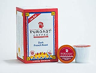 Puroast Low Acid Coffee Single-Serve Pods, French Roast, High Antioxidant, Compatible with Keurig 2.0 Coffee Makers (12 Count)