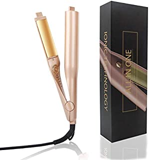 Automatic Release Negative Ions, 2-in-1 Twist Straightening and Curling Iron,3D Concave and Convex Ceramic Titanium Plate 2019 New Design V6 by JMiToo (Gold)