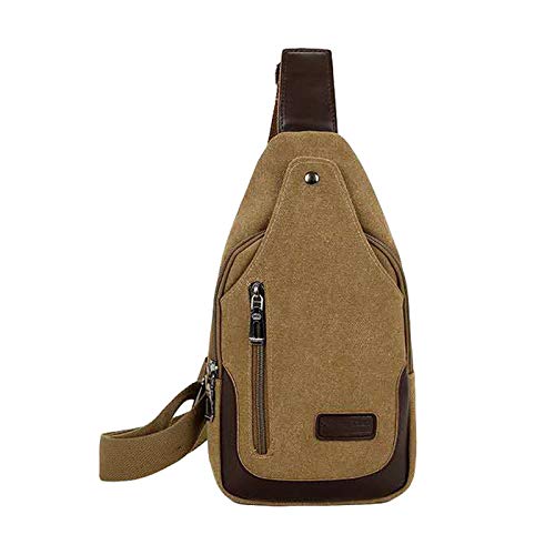 Sling Bags Men,Crossbody Chest Bag,Anti Theft Bags for Travel,11.8 In (Khaki)