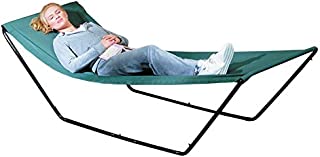 Portable Hammock  Space Saving Outdoor Foldable Free-Standing Hammock  Nylon Fabric with Steel Frame and Carrying Bag for Easy Travel