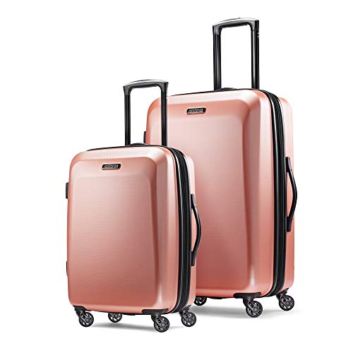 American Tourister Moonlight Hardside Expandable Luggage with Spinner Wheels, Rose Gold, 2-Piece Set (21/24)