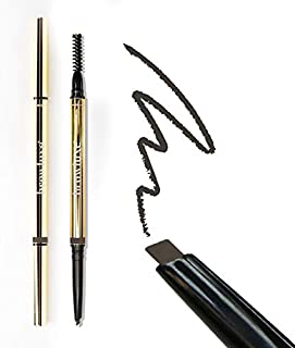 Browluxe Precision Brow Pencil for Microblading Effect | Ash Brown Eyebrow Pencil for Blondes & Brunettes | Light Brown Eyebrow Pencil | Brow Pencil with Brush | Smudge Proof Eyebrow Color