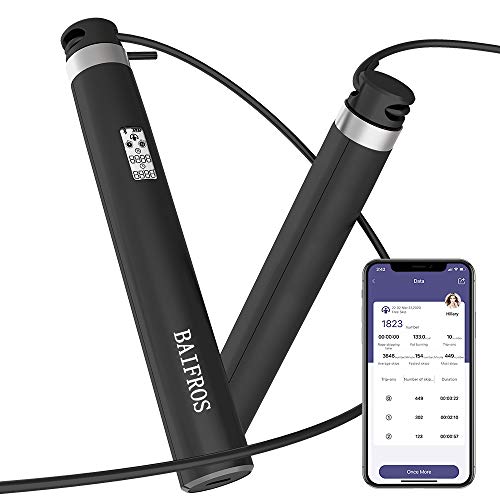 Jump Rope, Bluetooth Smart Rope with APP Data Analysis, USB Rechargeable Skipping Rope with HD LED Display for Fitness, Crossfit, Gym, Burn Calorie - Adjustable Jumping Rope for Men, Women, Kids, Girls