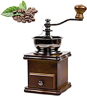 WXX Retro Manual Coffee Grinder Portable Log Hand Crank Copper Core Coffee Grinder Very Suitable for Home, Office and Travel