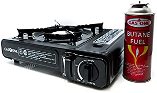 GAS ONE GS-3000 Portable Gas Stove with Carrying Case, 9,000 BTU, CSA Approved, Black, 11.2