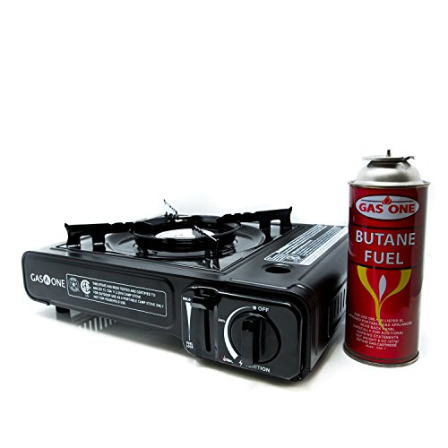GAS ONE GS-3000 Portable Gas Stove with Carrying Case, 9,000 BTU, CSA Approved, Black, 11.2