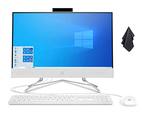 2021 Newest HP 22-inch FHD Non-Touch All-in-One Desktop Computer, AMD Athlon Silver 3050U Processor 2.3 GHz, 8 GB RAM, 256 GB SSD, Pop-up Webcam, WiFi, DVD, Windows 10 Home + Oydisen Cloth