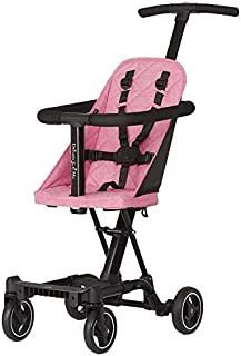 Dream On Me, Coast Stroller Rider, Lightweight, One hand easy fold, travel ready, Strudy, Adjustable handles, Soft-ride wheels, Easy to push, Pink