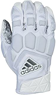 adidas Freak Max Padded Lineman Gloves, White/White, 3X-Large