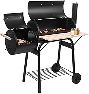 BBQ Charcoal Grill and Offset Smoker,Outdoor for Camping High Temperature Spray Paint (500-600 Degrees) Diameter 15cm Plastic Wheel