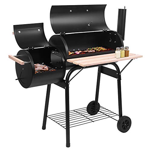 BBQ Charcoal Grill and Offset Smoker,Outdoor for Camping High Temperature Spray Paint (500-600 Degrees) Diameter 15cm Plastic Wheel