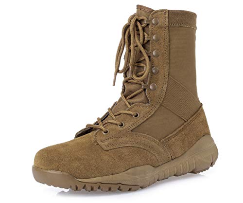 Thowi Mens Military Boots, Coyote Brown Tactical Combat Working Boots Lightweight Military Boots, US8