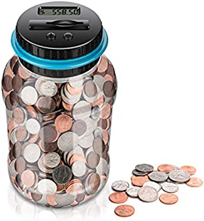 Digital Coin Bank,Amago Piggy Bank,Big Piggy Bank Digital Counting Coin Bank for Kids Adults Boys Girls as Gift on Christmas,Birthday,New Year's Day,Powered by 2AAA Battery,Not Included