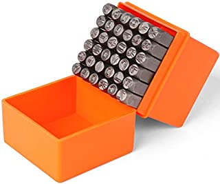 HORUSDY 36-Piece 6mm Number & Capital Letter Stamp Set (A-Z & 0-9) Punch Perfect for Imprinting Metal, Plastic, Wood, Leather.1/4 (6mm)