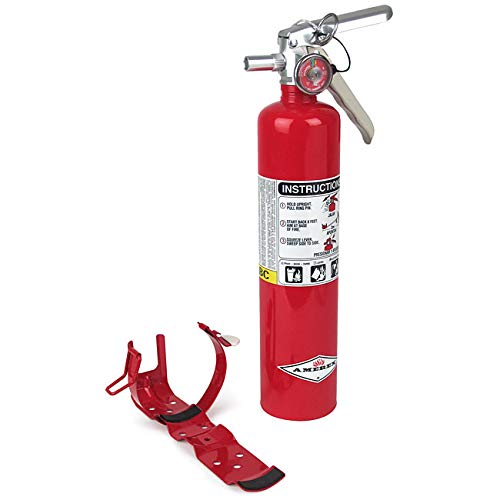 Amerex B417T, 2.5 Pound ABC Dry Chemical Class A B C Multi-Purpose 2.5 Pound Fire Extinguisher with Wall Bracket